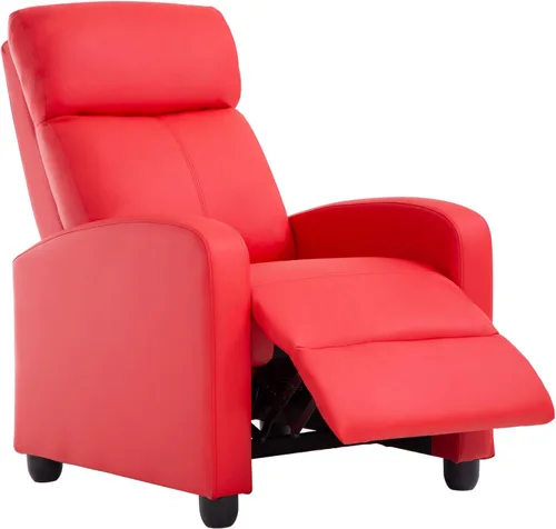 Vista 9 de BestMassage Silla reclinable con función de masaje de 2 puntos Cuero sintético marrón con soporte lumbar, empuje ajustable hacia atrás, PU