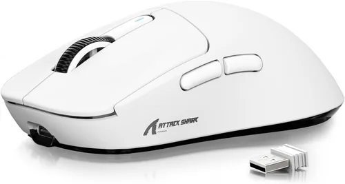 Vista 21 de ATTACK SHARK X3 Mouse inalámbrico para juegos, mouse ergonómico de computadora de 49g, sensor óptico PAW3395 de triple modo de 26K DPI, duración