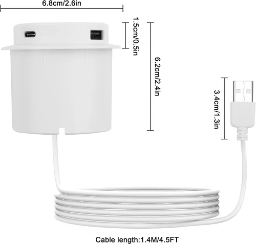 Vista 2 de XMSJSIY Cargador Inalámbrico de Escritorio Integrado 10W 3-en-1 USB A/Tipo C Pop-UP Estación de carga rápida multifuncional inalámbrica