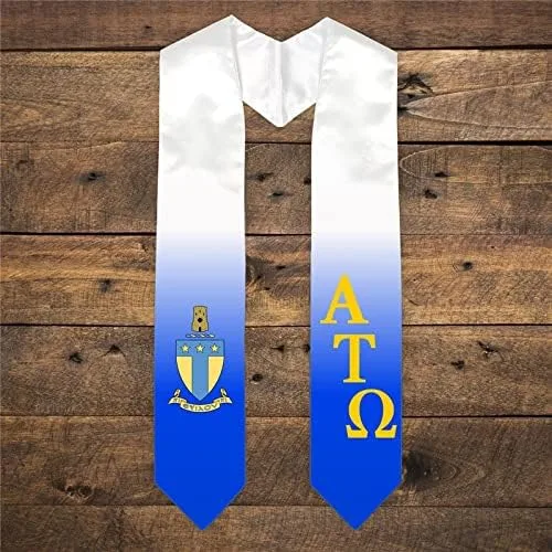 Vista 2 de Greekgear Alpha Tau Omega ATO Extra Fancy Diagonal Greek Graduation Stole W Crest