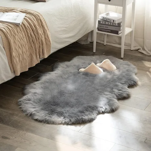 Vista 36 de MIULEE Alfombra de Área de Lujo Súper Suave y Esponjosa de Piel Sintética Rectangular Alfombra Decorativa de Felpa Shaggy para Mesita de Noche Sofá
