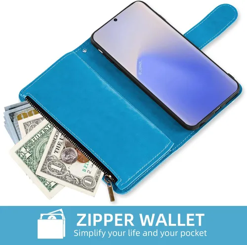 Vista 5 de Asuwish Funda de teléfono para Samsung Galaxy Note 20 Glaxay Note20 5G con protector de pantalla de vidrio templado y soporte para tarjeta de Azul