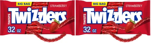 Vista 9 de Twizzlers Twists, caramelo de regaliz con sabor a fresa estilo masticable, bolsa de 16 oz