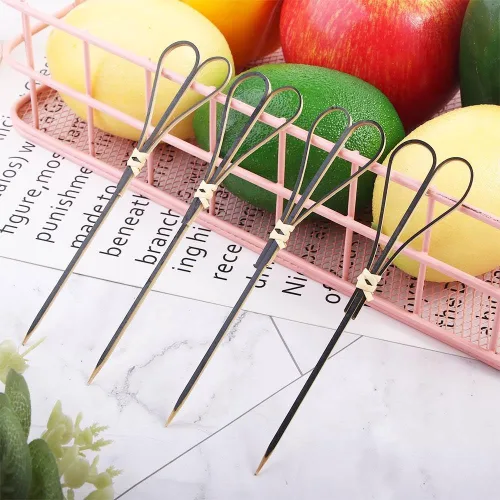 Vista 3 de 100 palillos de bambú para dientes de lujo, pinchos para aperitivos, palillos de dientes para aperitivos, palillos de dientes para aperitivos