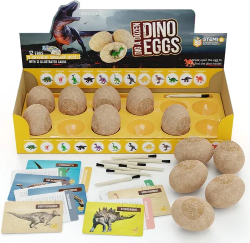 Vista 9 de Dig a Dozen - Kit de huevos de dinosaurio para niños, 12 huevos