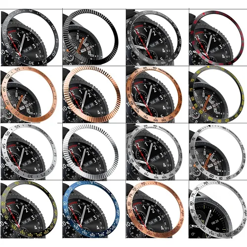 Vista 7 de AISPORTS Bisel Styling Compatible con Samsung Galaxy Watch 1.811 in Bisel Anillo Cubierta Adhesiva Anti Scratch Protección Acero Inoxidable Bisel