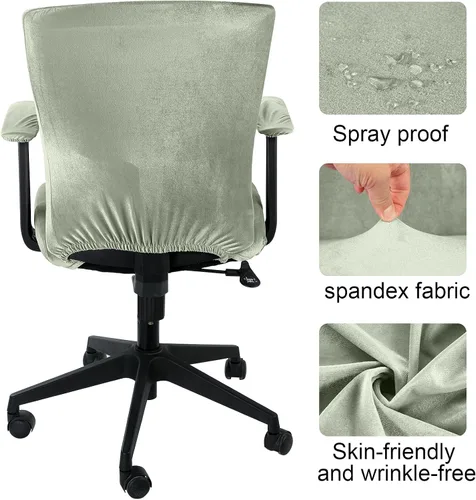 Vista 3 de Tallew Juego de 4 Fundas para Silla de Oficina, Fundas Universales Elásticas para Computadora, Fundas Protectoras Estiratables para Asiento