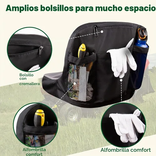 Vista 3 de Himal - Funda de asiento para cortacésped, resistente a la intemperie Gris