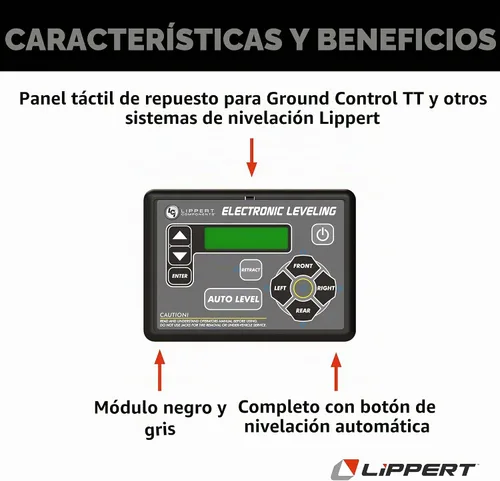 Vista 4 de Lippert Ground Control Sistema de Nivelación de RV de 5ª Rueda y Remolque de Viaje Reemplazo de Panel Táctil con Botón de Nivelación Automática