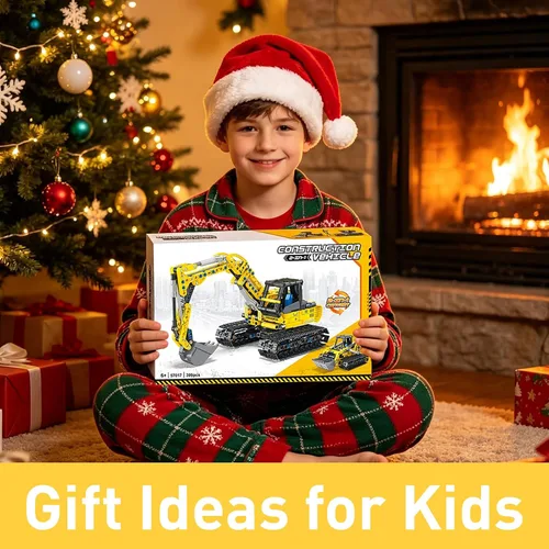 Vista 7 de Xbert 2-in-1 Excavator & Bulldozer Building Block Set for Boy Age 8-12
