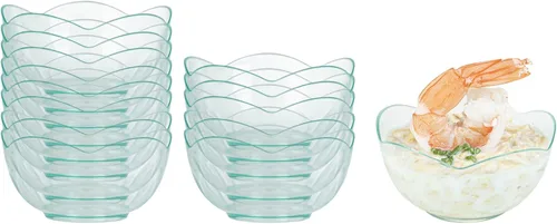 Vista 15 de Restaurantware Vasos desechables de postre de 2 onzas, 100 mini tazas de aperitivo, forma de flor, atractivos cuencos de plástico negro
