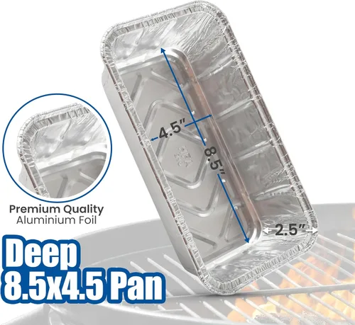 Vista 2 de Moldes desechables de aluminio de 2 libras para hornear, servir y almacenar, sartén desechable resistente al calor, ideal para alimentos