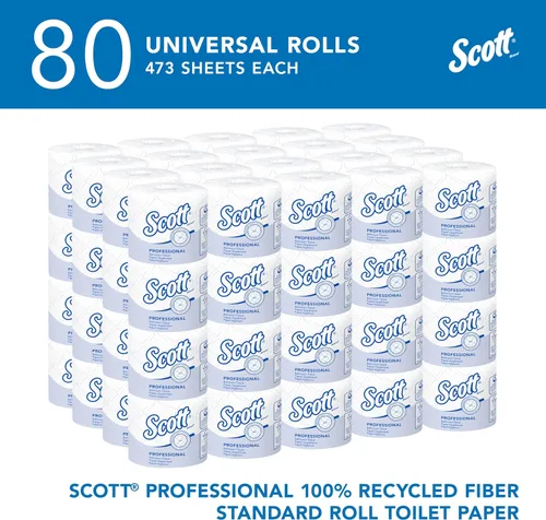Vista 12 de Scott Professional 100% Fibra Reciclada Rollo Estándar de Papel Higiénico a Granel (13217), 2 Capas, Diseño Elevado, Blanco, Envuelto