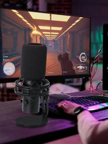 Vista 7 de Parabrisas de micrófono para HyperX QuadCast2 – Fundas de micrófono de espuma que mejoran la calidad de grabación, filtro profesional Hyperx