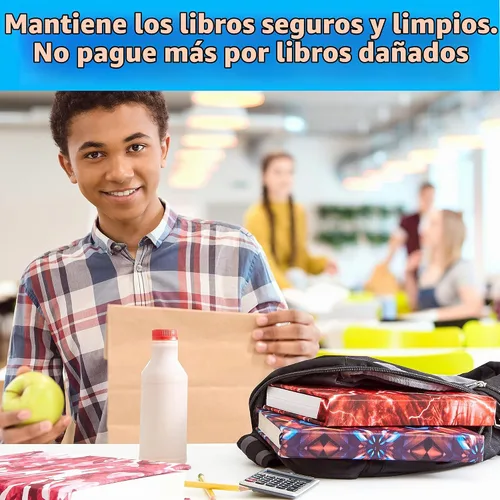 Vista 5 de Fundas reutilizables para libros fáciles de aplicar, paquete de 3 unidades. Las mejores chaquetas jumbo de 9 x 11 pulgadas para libros de texto