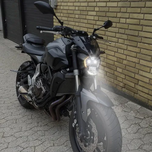 Vista 6 de Ensamble de faro LED VEISUTOR para Yamaha MT-07 FZ-07 14-17, faro delantero con haz alto y bajo DRL, luces de señal de giro para accesorios Yamaha