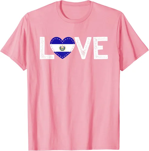 Vista 61 de Camiseta de regalo con la bandera de El Salvador LOVE, Negro, S