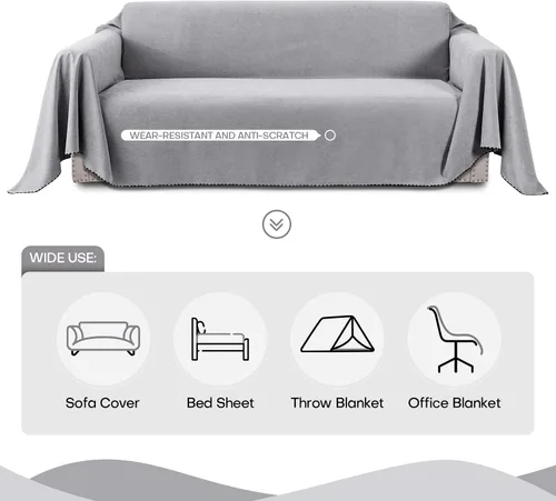 Vista 8 de Funda de sofá para sofá de 2 a 3 cojines, apta para mascotas, resistente al agua, antiarañazos de gatos, protector de muebles seccional