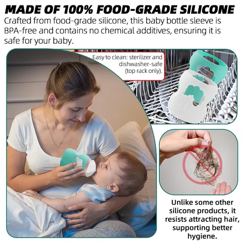 Vista 4 de Fundas de silicona para biberones de vidrio natural Dr. Brown