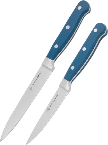Vista 11 de DURA LIVING Juego de 2 cuchillos de cocina de alta calidad, cuchillo utilitario ultraafilado de 5 pulgadas y cuchillo de pelar de 3.5 pulgadas