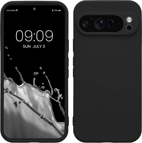 Vista 136 de kwmobile Funda compatible con Google Pixel 9 - Funda protectora delgada de TPU para teléfono - Acabado mate suave - Piedra antigua