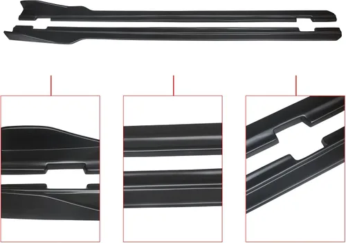 Vista 2 de NINTE Faldas laterales para Dodge Challenger SXT 2015-2023, extensiones de paneles de falda negras mate, 1 par