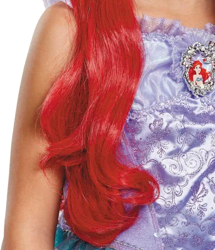 Vista 3 de Disguise Inc - Peluca diseño de lujo de Ariel para niña talla única Multi