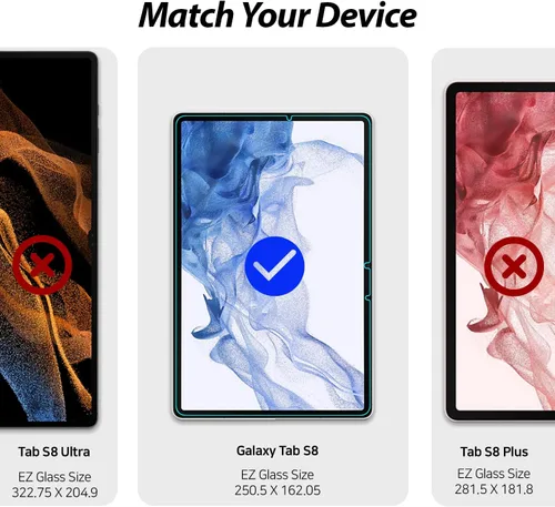 Vista 2 de DOME GLASS Whitestone EZ - Protector de pantalla para Galaxy Tab S8 (11 pulgadas) de cobertura completa, protector de vidrio templado