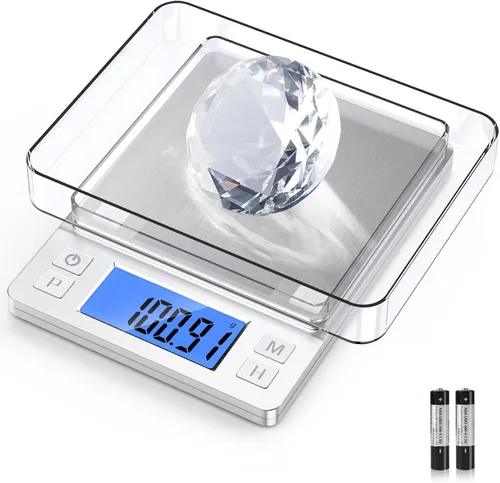 Vista 8 de BOMATA 0.01 g/1 kg Escala Digital Pequeña Mejorada, Recargable por USB, con Pantalla Más Grande y Función de Retención, Función de Tara, 9