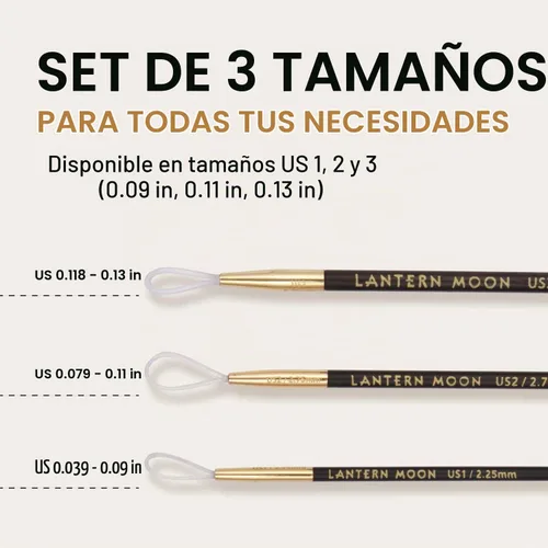 Vista 5 de Lantern Moon Agujas de acabado de madera de ébano – Agujas de hilo de lana para proyectos de punto y ganchillo, juego de 3 – tamaño de EE. UU. 1/2/3