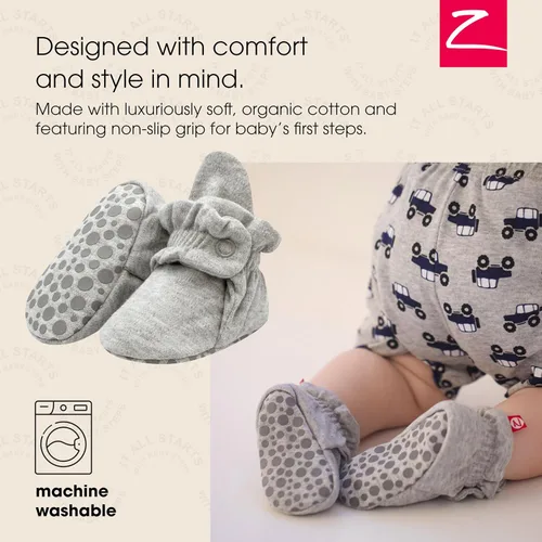 Vista 2 de Zutano - Botines de algodón orgánico para bebé, unisex, con suela antideslizante