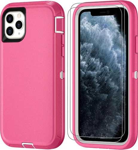 Vista 20 de Jshru para iPhone XR Funda con [2 Pack] Protector de Pantalla HD, [Grado Militar] 3-en-1 Resistente Protector de Cuerpo Completo a Prueba de Negro