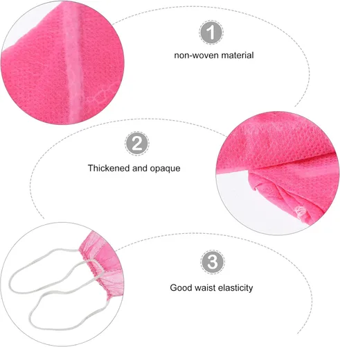 Vista 5 de Healifty 100pcs Rosa Mujeres Bragas Desechables T Espalda Bragas Tanga Sauna Briefs Spa Ropa