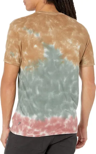 Vista 2 de GUESS Camiseta básica de manga corta para hombre Sahara Tie Dye