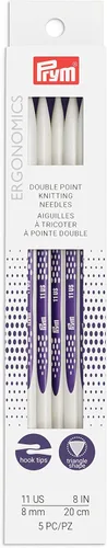 Vista 6 de Prym Ergonomics - Aguja de tejer de doble punto de 8 pulgadas, tamaño 1 (paquete de 5)