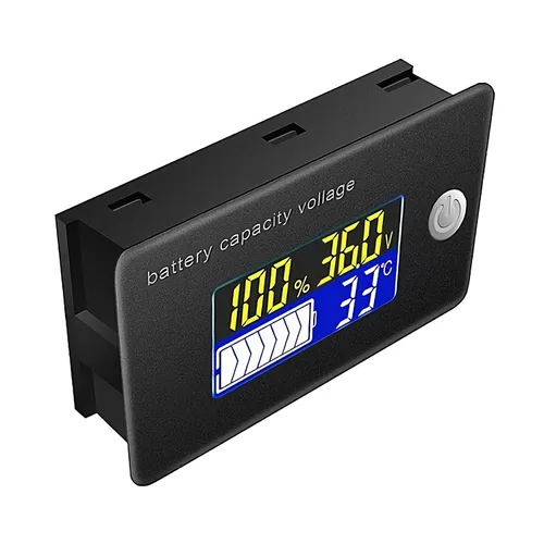 Vista 4 de Medidor de voltaje de capacidad de batería de 12 V Capacidad de la batería Voltímetro Termómetro Indicador Pantalla Monitoreo de voltaje