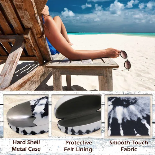 Vista 3 de MyEyeglassCase Estuche rígido grande para lentes de sol Se adapta a lentes de sol curvos grandes, con bolsa de microfibra y paño de limpieza