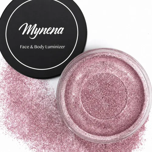 Vista 10 de Polvo resaltador facial y corporal Mynena Warm Gold Suave, rocío, iluminador