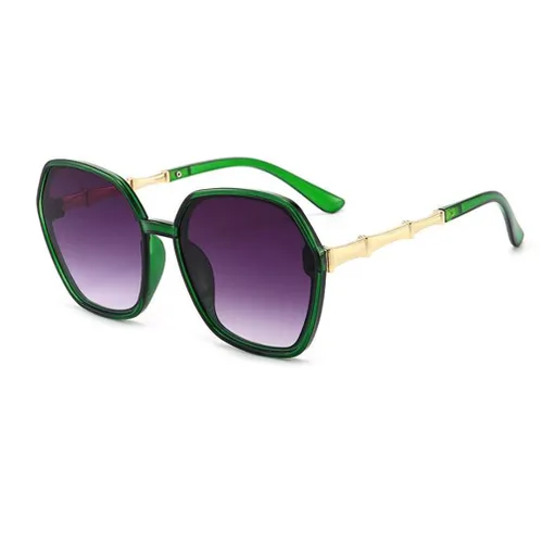 Vista 6 de Gafas llanas de mujer de gran tamaño marco protector solar gafas de sol de moda espejo de bambú piernas gafas de sol (marco de té marrón)