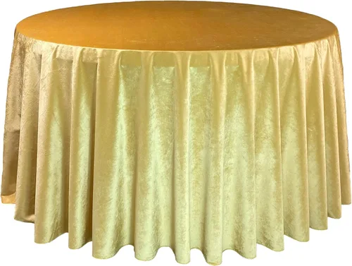 Vista 19 de YOUR CHAIR COVERS - Mantel redondo de terciopelo de 120 pulgadas - Mantel de lino negro para mesas redondas estándar