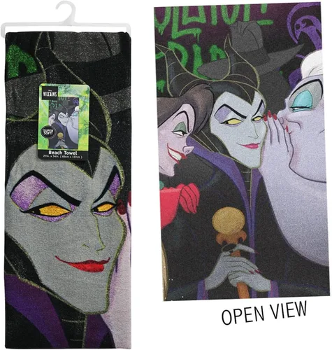 Vista 2 de Disney Toalla de playa Villians 27 x 54 pulgadas - Ursula, Maléfica, Cruella Deville
