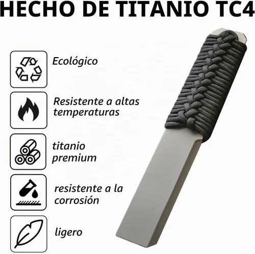 Vista 3 de Barra de palanca EOD Breacher de titanio, herramienta EDC, palanca grande multifuncional táctica, 7.8