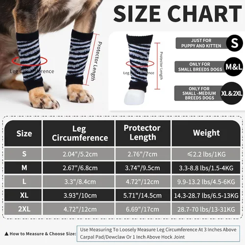 Vista 4 de ROZKITCH Protector de codo para perro, 2 patas delanteras y 2 patas traseras para rodilla, envoltura para codo de mascota, protector para calentar