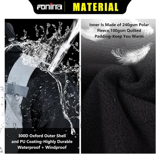 Vista 4 de FONIRRA - Chaquetas bomber de alta visibilidad con forro polar, ANSI Clase 2, chaqueta reflectante impermeable para hombres