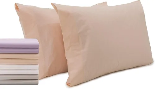 Vista 8 de Superity Linen Pillow Cases Queen Size - Open Enclosure - 2 Pack - 100% Soft and Comfortable Premium Cotton - Beige