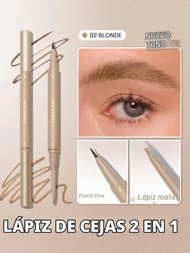 Vista 4 de SHEGLAM Lápices de cejas de doble cara Crema Impermeable Larga Duración Ojo Cejas Pluma Maquillaje - 02 Rubio