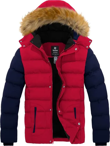 Vista 8 de Wantdo - Chaqueta de invierno con capucha y forro interior para hombre