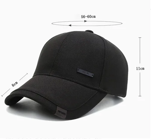 Vista 3 de Sombrero vintage de algodón para papá con picos de doble capa ajustable, gorra de béisbol de moda para hombre