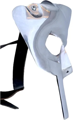 Vista 3 de MF Doom Máscara medieval vikingo DoomMask, casco de gladiador romano, accesorio de disfraz de Halloween DoomMask.