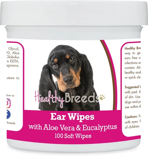 Vista 98 de Healthy Breeds Affenpinscher Toallitas de limpieza de oídos con aloe y eucalipto para perros, 100